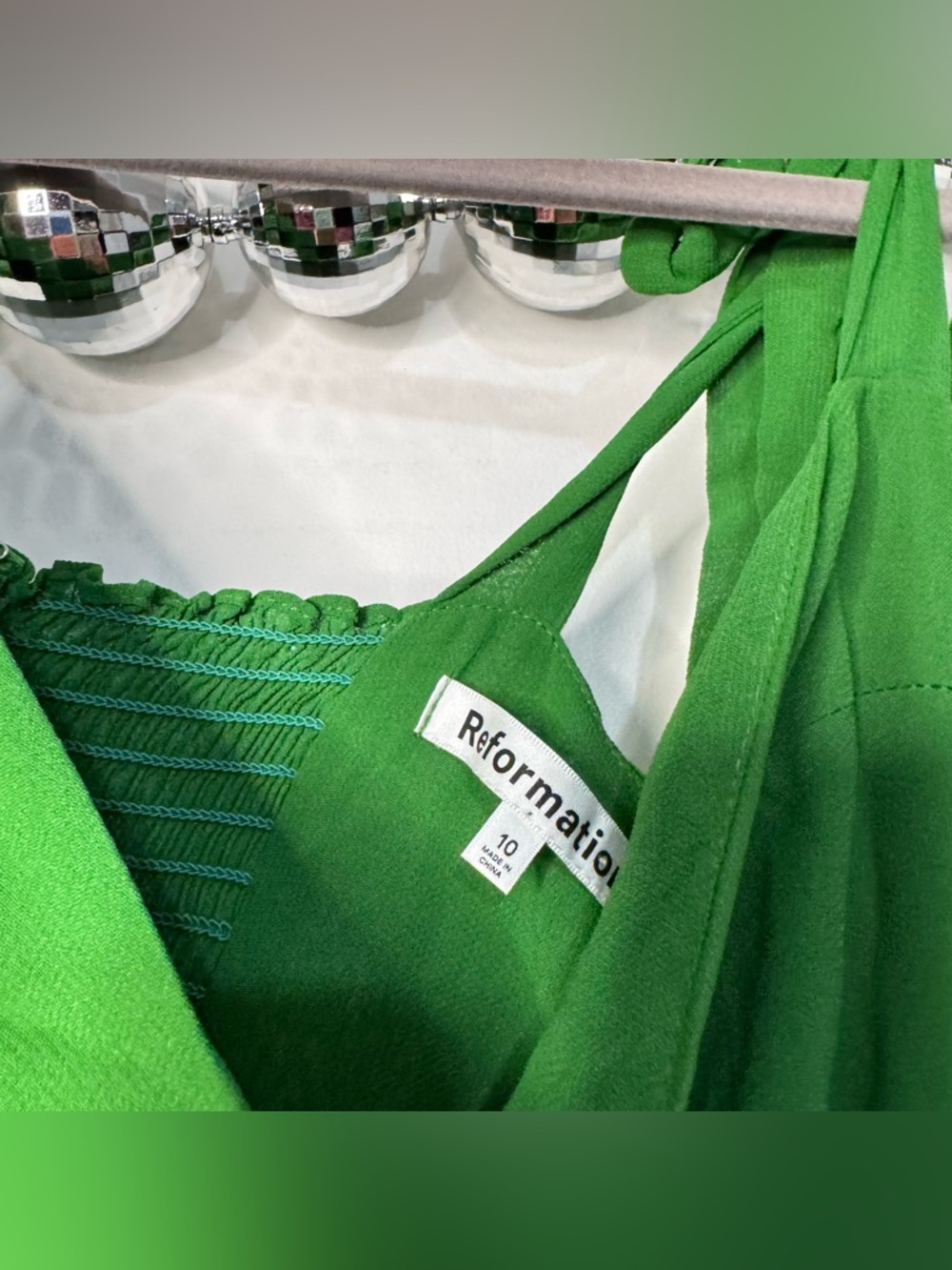 Reformation niara dress kelly green NEW - Picture 9 of 11